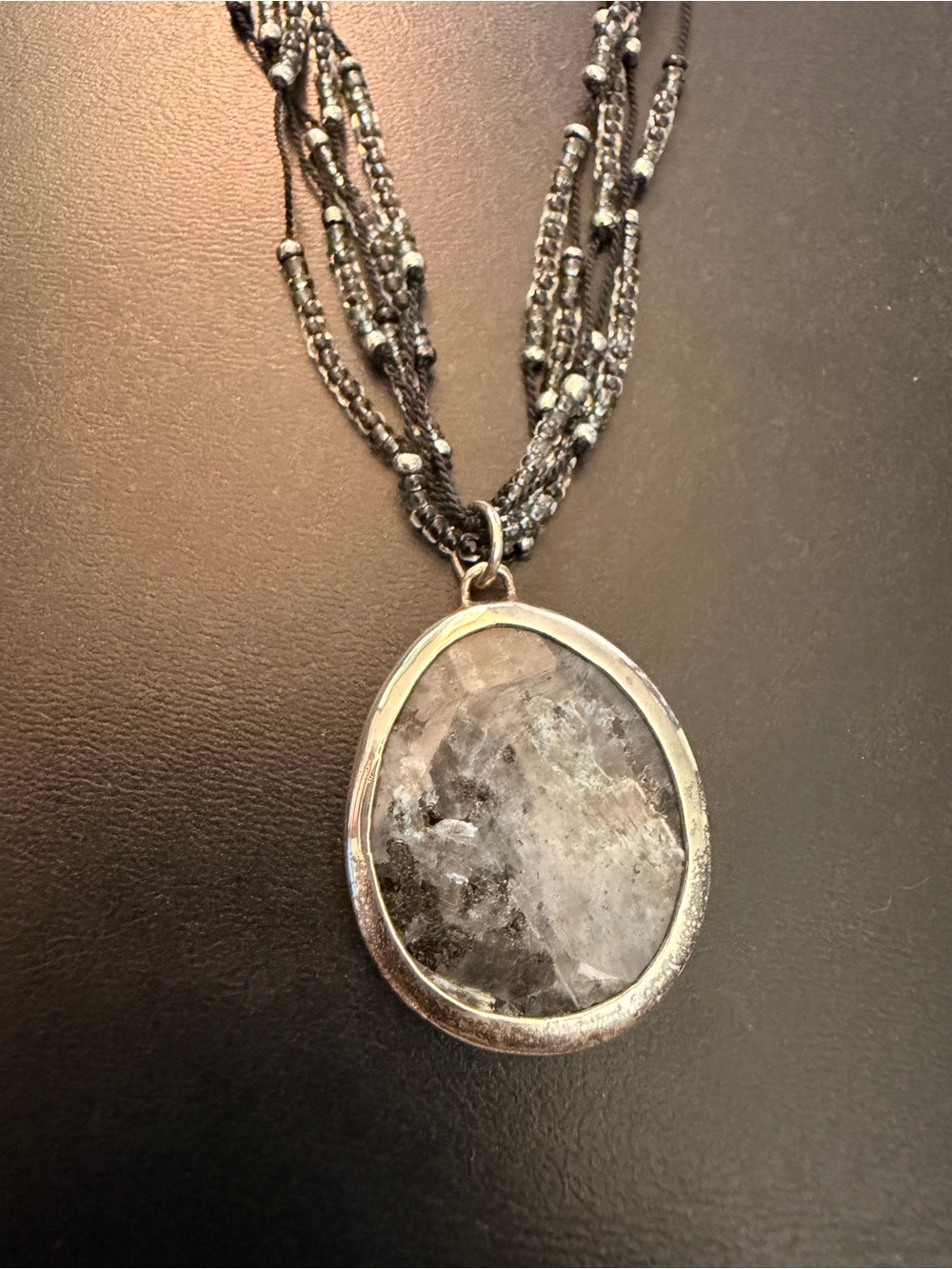 Silpada Hematite Multi-Strand Pendant Necklace